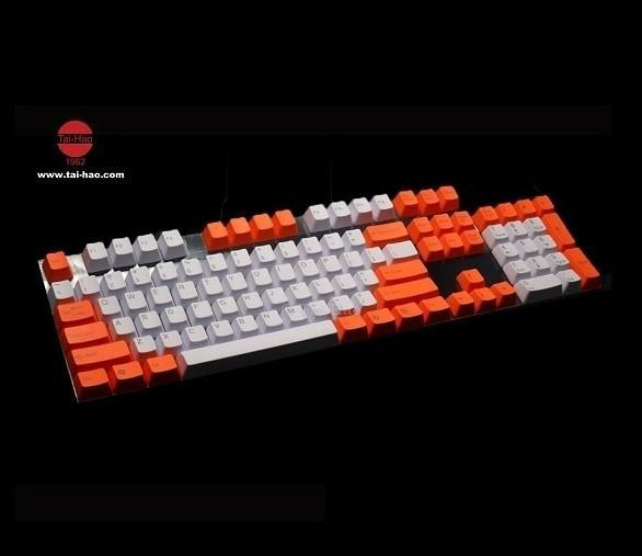 Tai-Hao 104 Key PBT Keycaps - Sweet Orange/Seashell White - أكسسوار لوحة مفاتيح